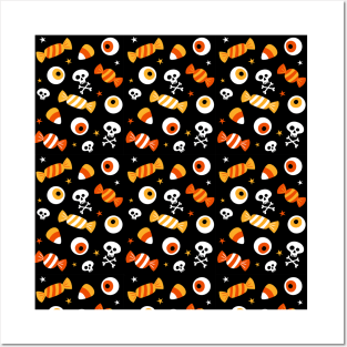 Fun Halloween Candy Corn Skulls Eyeballs Cute Spooky Funny Design New 2019 Posters and Art